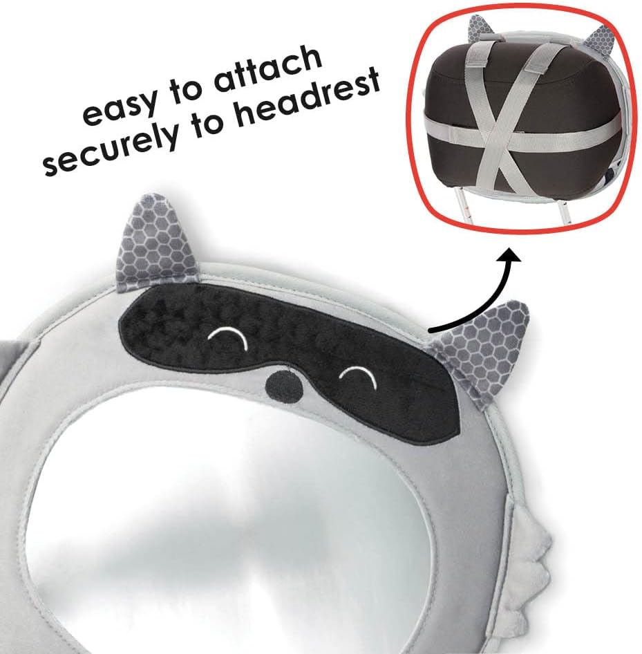 Easy View Racoon Character Baby Car Mirror, Safety Car Seat Mirror for Rear Facing Infant, Fully Adjustable, Wide Crystal Clear View, Shatterproof, Crash Tested
