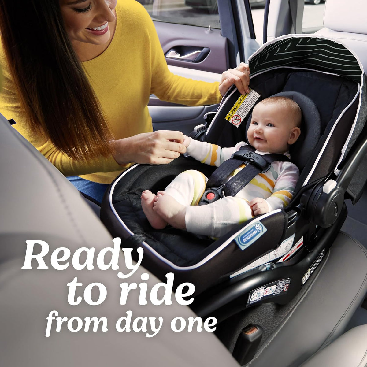 SnugRide Lite LX Infant Car Seat, Lightweight Rear-Facing Seat for Babies 4–30 lb, 4-Position Adjustable Base, Latch Installation & ProtectPlus Engineered, Studio