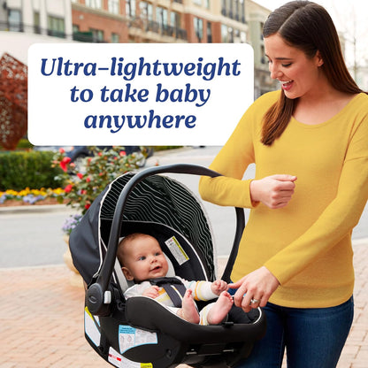 SnugRide Lite LX Infant Car Seat, Lightweight Rear-Facing Seat for Babies 4–30 lb, 4-Position Adjustable Base, Latch Installation & ProtectPlus Engineered, Studio
