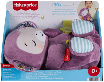 Baby Toy Soothe ‘n Snuggle Purple Monkey Plush Portable Sound Machine with Breathing Motion & Lights for Newborns Ages 0+ Months