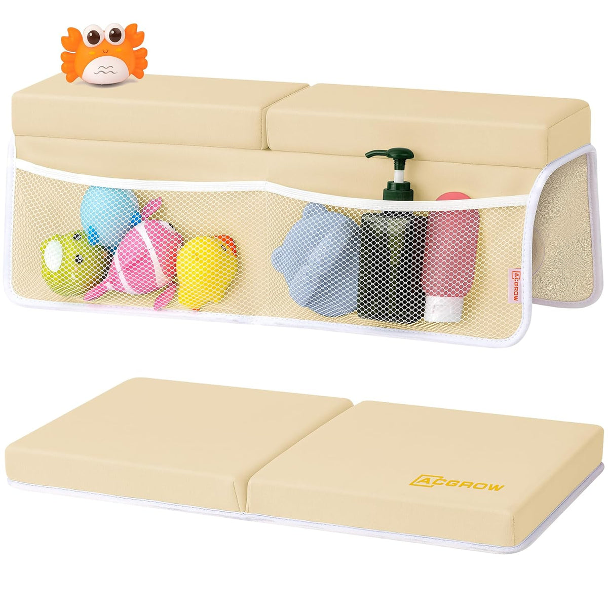 Bath Kneeler and Elbow Rest Pad Set, 1.5” Thick Bathtub Kneeling Mat
