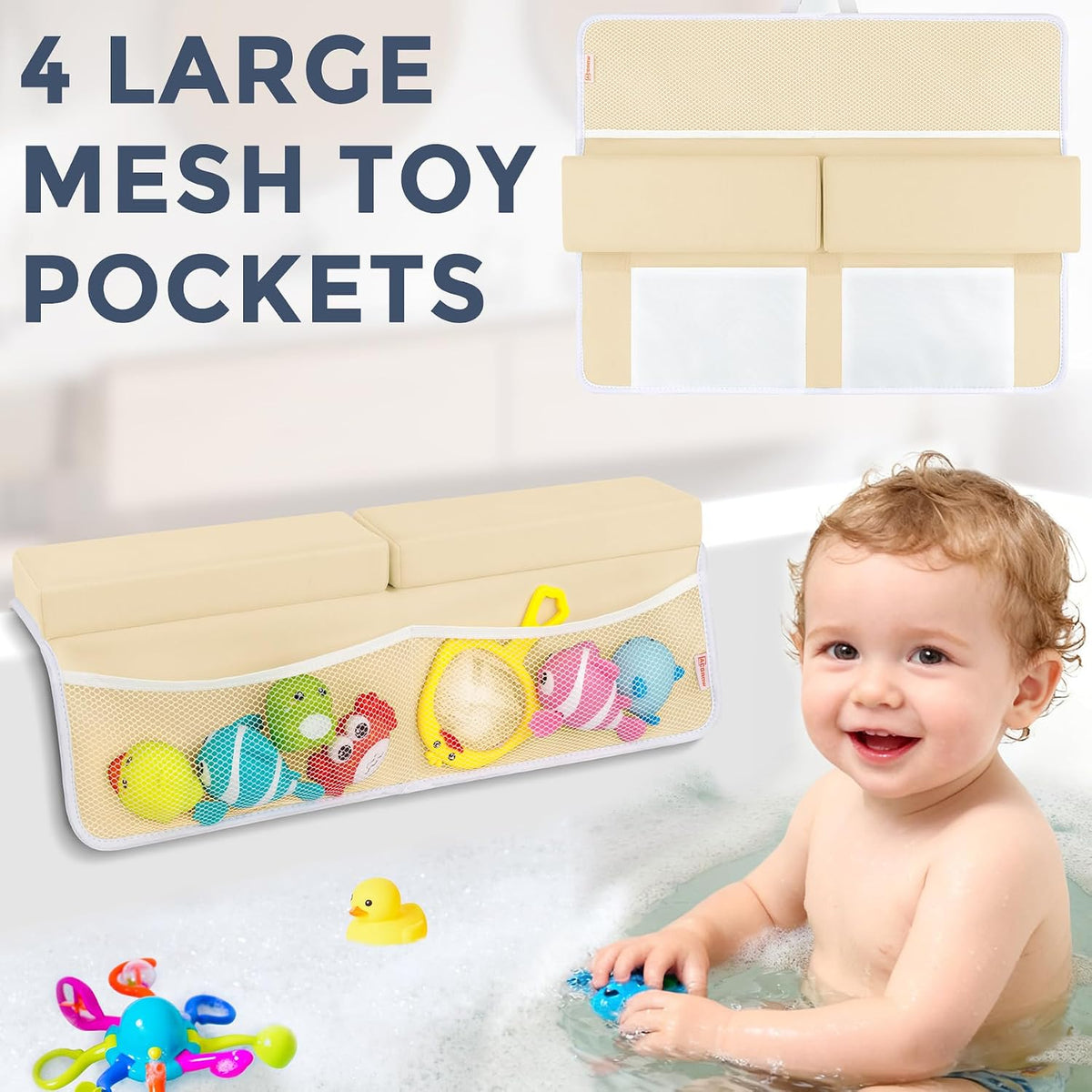 Bath Kneeler and Elbow Rest Pad Set, 1.5” Thick Bathtub Kneeling Mat