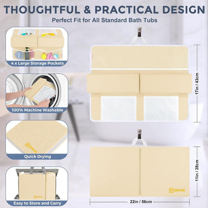 Bath Kneeler and Elbow Rest Pad Set, 1.5” Thick Bathtub Kneeling Mat