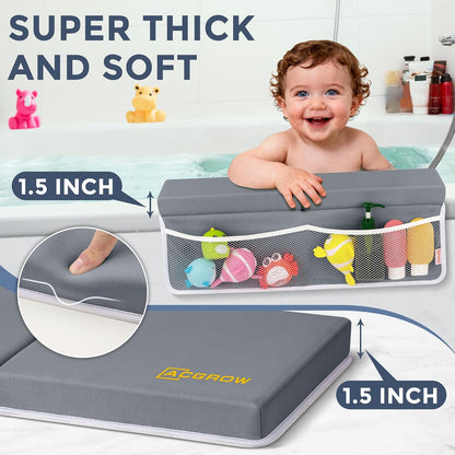 Bath Kneeler and Elbow Rest Pad Set, 1.5” Thick Bathtub Kneeling Mat