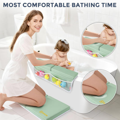 Bath Kneeler and Elbow Rest Pad Set, 1.5” Thick Bathtub Kneeling Mat