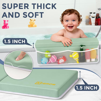Bath Kneeler and Elbow Rest Pad Set, 1.5” Thick Bathtub Kneeling Mat