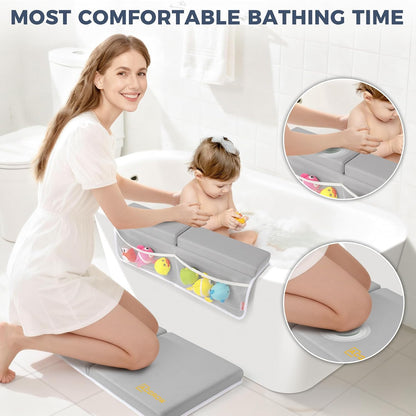 Bath Kneeler and Elbow Rest Pad Set, 1.5” Thick Bathtub Kneeling Mat