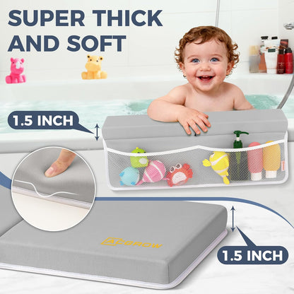 Bath Kneeler and Elbow Rest Pad Set, 1.5” Thick Bathtub Kneeling Mat