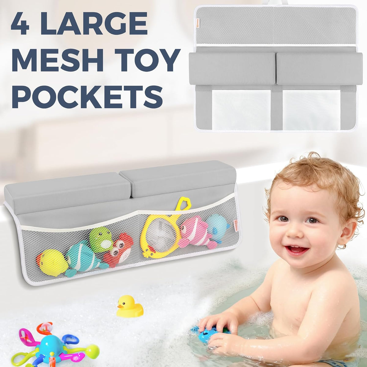 Bath Kneeler and Elbow Rest Pad Set, 1.5” Thick Bathtub Kneeling Mat