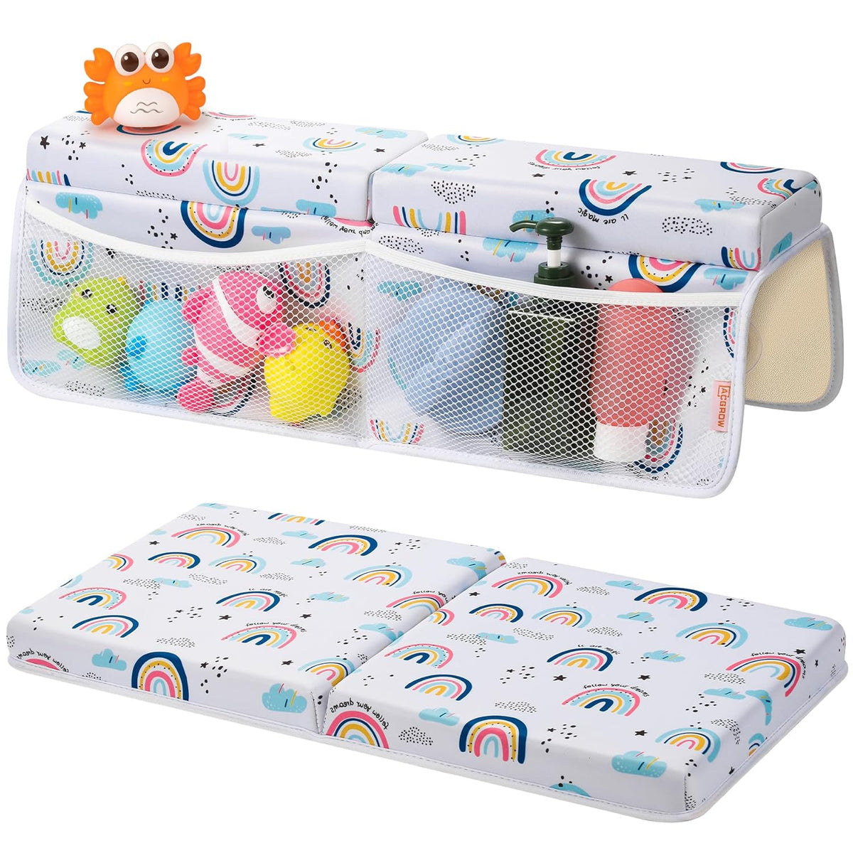 Bath Kneeler and Elbow Rest Pad Set, 1.5” Thick Bathtub Kneeling Mat