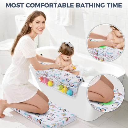 Bath Kneeler and Elbow Rest Pad Set, 1.5” Thick Bathtub Kneeling Mat