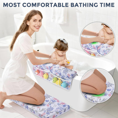 Bath Kneeler and Elbow Rest Pad Set, 1.5” Thick Bathtub Kneeling Mat