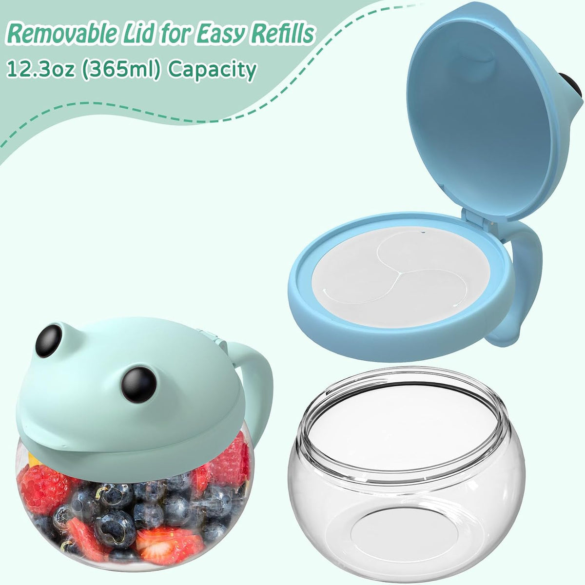 2 Pack Toddler Snack Cups Spill-Proof Snack Containers for Kids