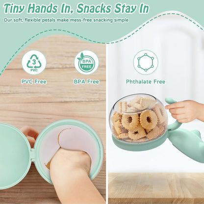 2 Pack Toddler Snack Cups Spill-Proof Snack Containers for Kids