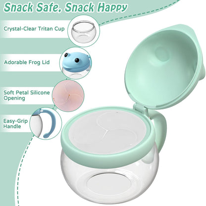 2 Pack Toddler Snack Cups Spill-Proof Snack Containers for Kids