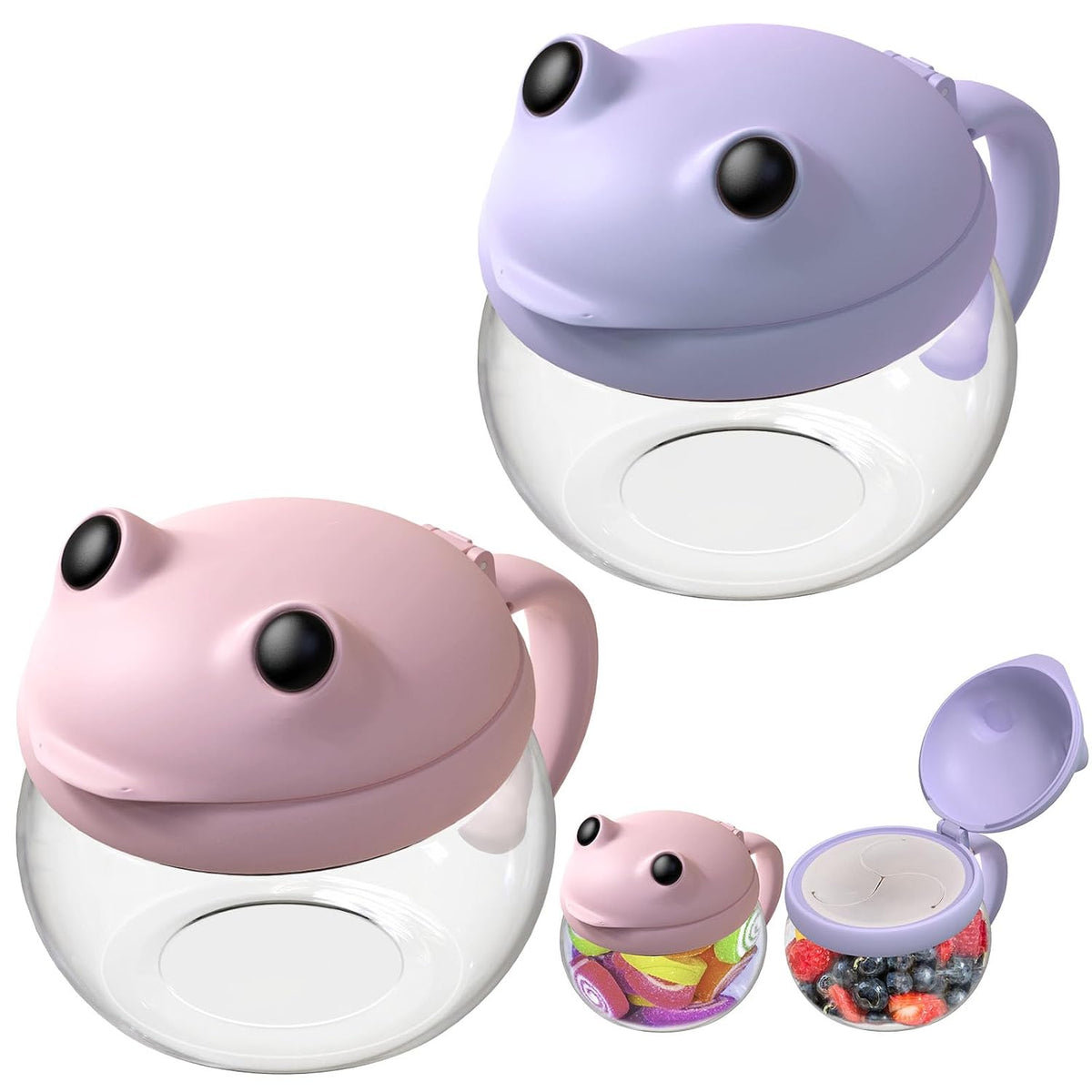 2 Pack Toddler Snack Cups Spill-Proof Snack Containers for Kids