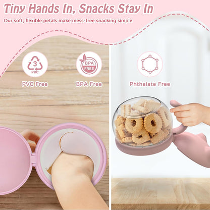 2 Pack Toddler Snack Cups Spill-Proof Snack Containers for Kids
