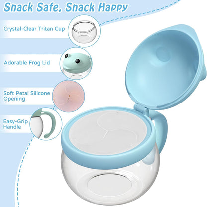 2 Pack Toddler Snack Cups Spill-Proof Snack Containers for Kids