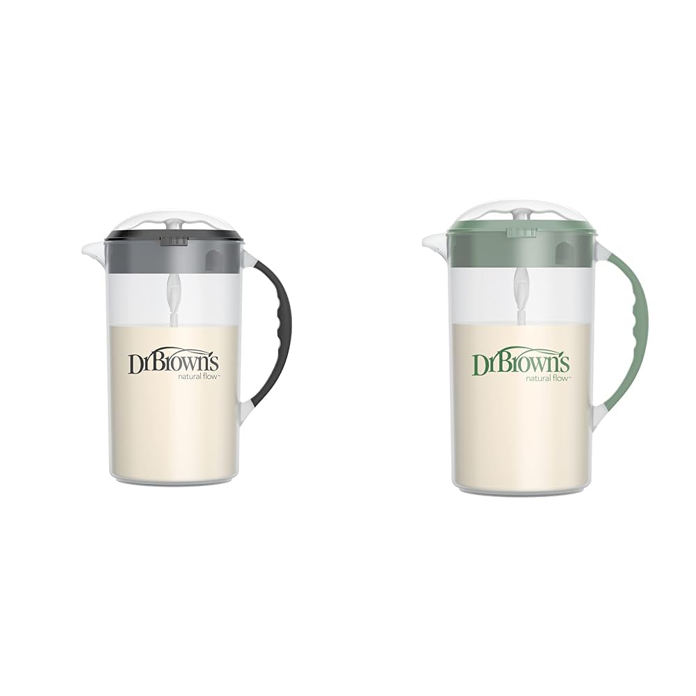 32oz Baby Formula Mixing Pitchers, Black & Olive Colors, Set of 2