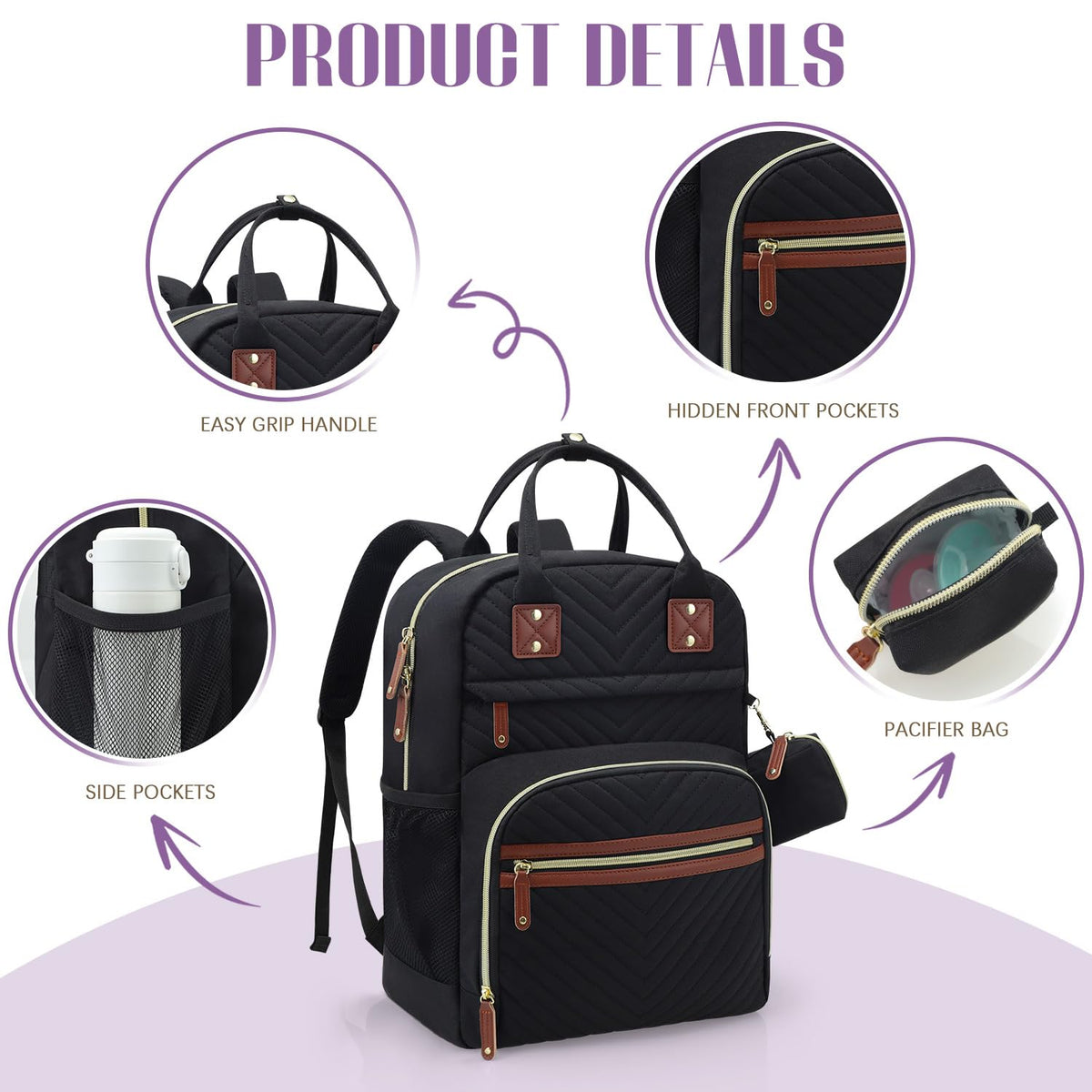Diaper Bag Backpack, Baby Essentials Travel Tote Bag