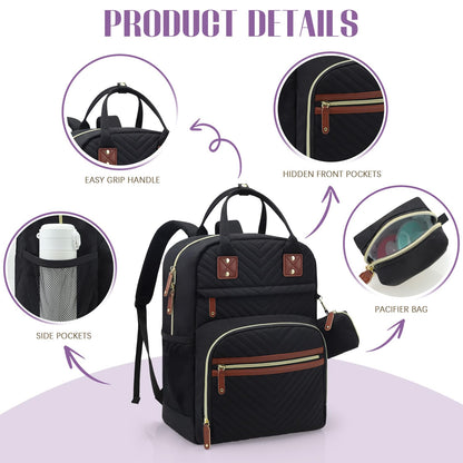 Diaper Bag Backpack, Baby Essentials Travel Tote Bag