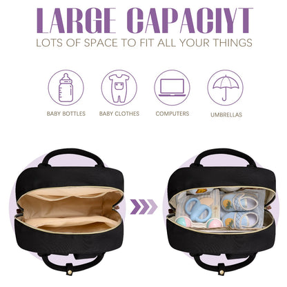Diaper Bag Backpack, Baby Essentials Travel Tote Bag