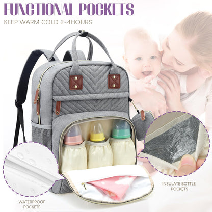 Diaper Bag Backpack, Baby Essentials Travel Tote Bag