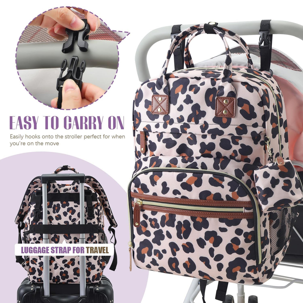 Diaper Bag Backpack, Baby Essentials Travel Tote Bag
