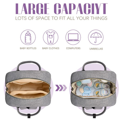 Diaper Bag Backpack, Baby Essentials Travel Tote Bag