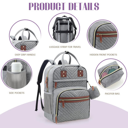 Diaper Bag Backpack, Baby Essentials Travel Tote Bag