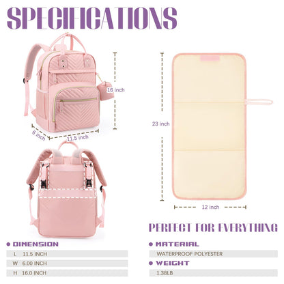 Diaper Bag Backpack, Baby Essentials Travel Tote Bag