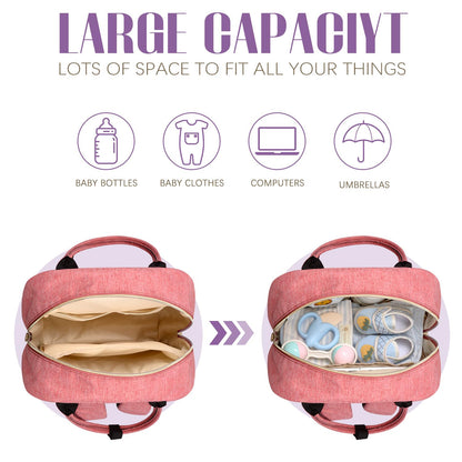 Diaper Bag Backpack, Baby Essentials Travel Tote Bag