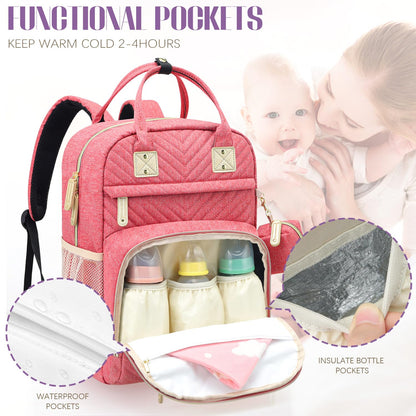 Diaper Bag Backpack, Baby Essentials Travel Tote Bag