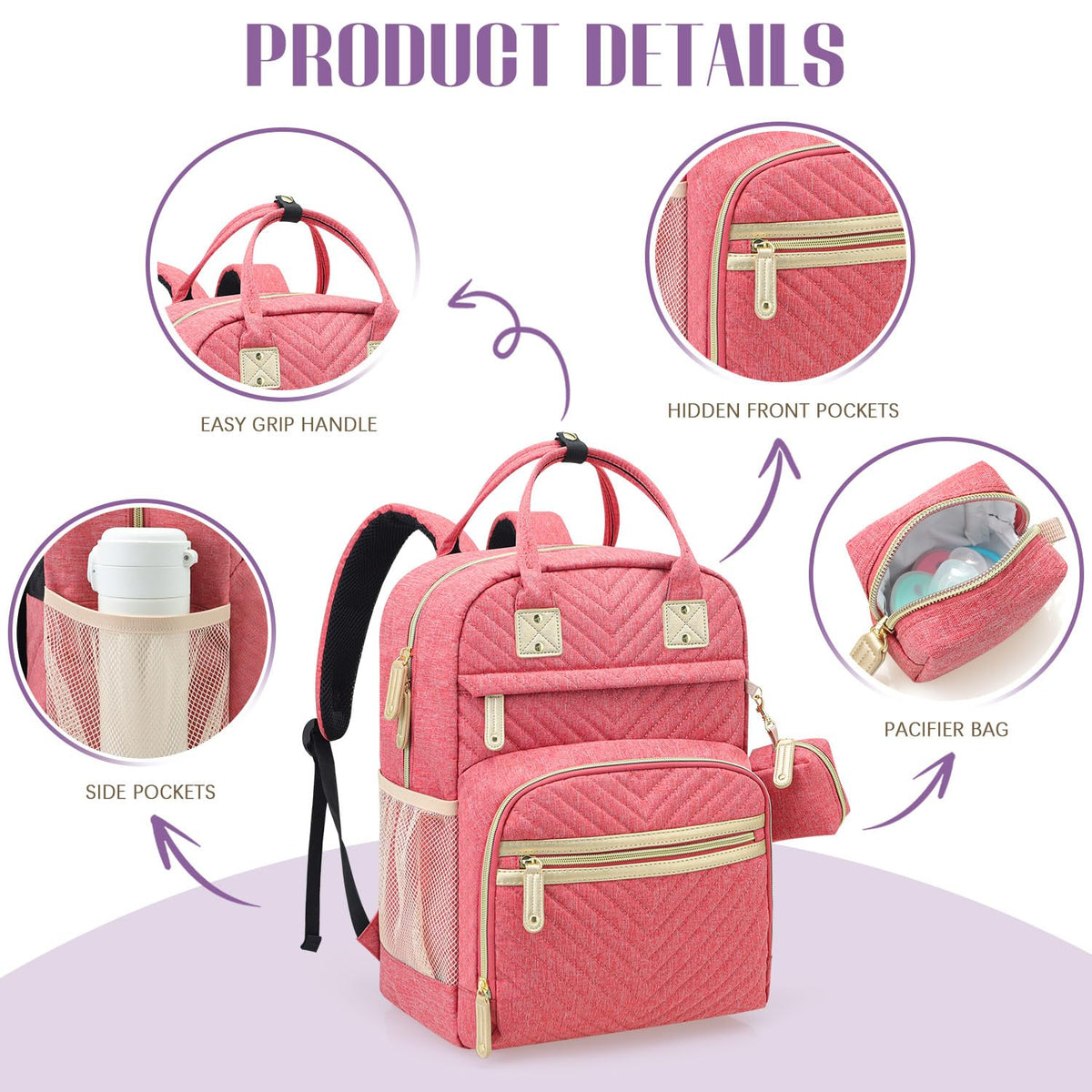 Diaper Bag Backpack, Baby Essentials Travel Tote Bag
