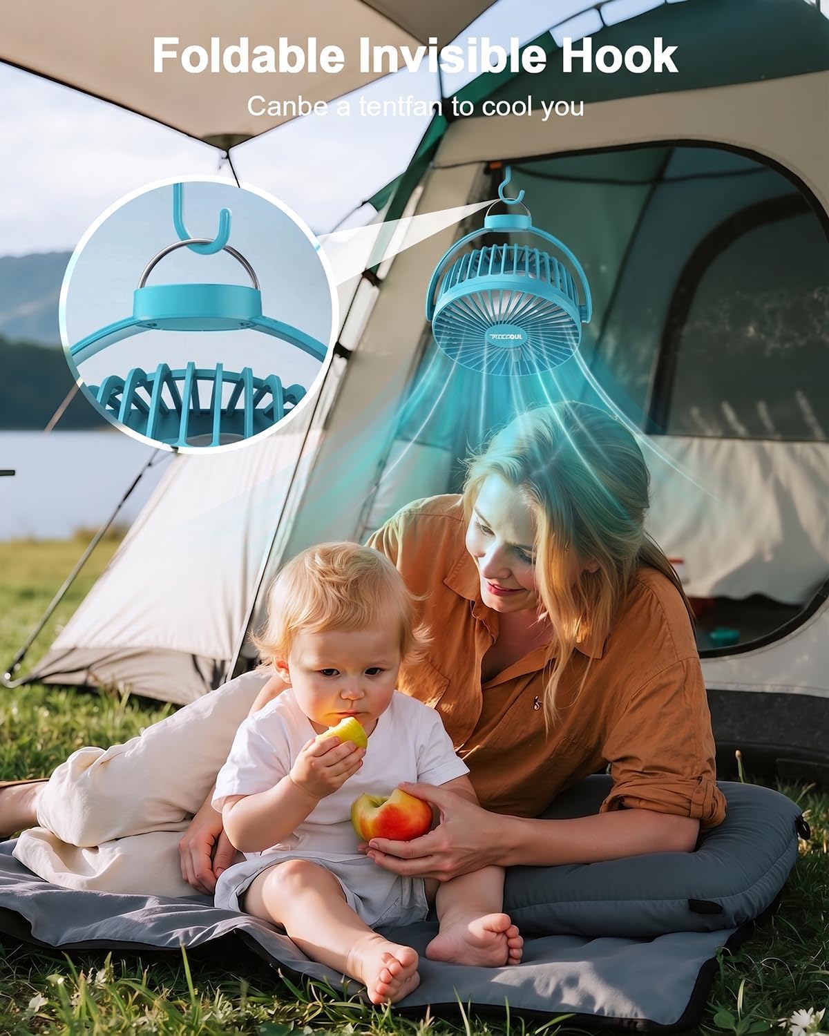 FRIZCOL 12000mAh Portable Stroller Fan 65Hours As Power Bank Baby Clip Fan