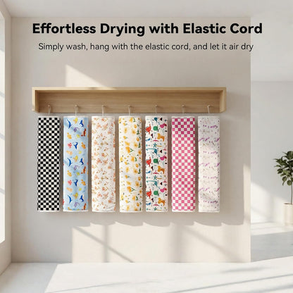 Baby Diaper Changing Mat, Waterproof, Absorbent, Soft Cotton Surface with EVA Backing, 30x24in Unfolded, Compact 8x2in with Storage Strap, Wipeable Diaper Changing Pad for Travel, Baby Gift