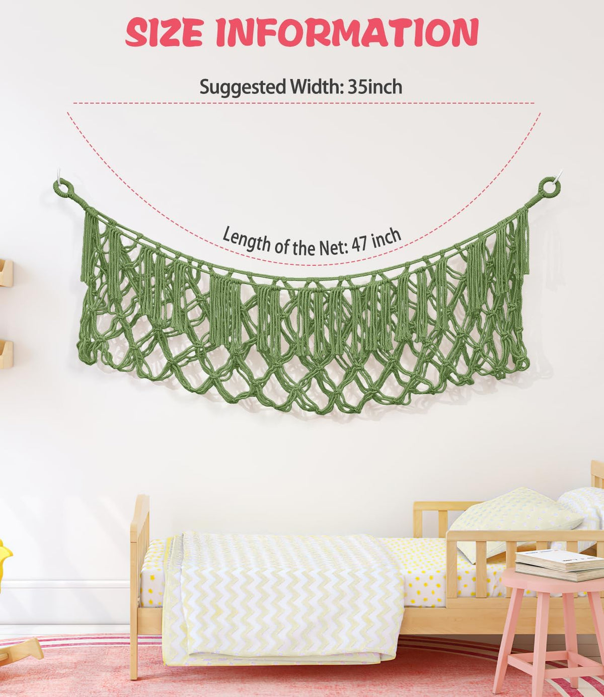Stuffed Animal Hammock - Extra Large 56'' Long (Cream White)