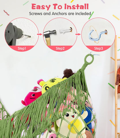 Stuffed Animal Hammock - Extra Large 56'' Long (Cream White)