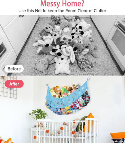 Stuffed Animal Hammock - Extra Large 56'' Long (Cream White)