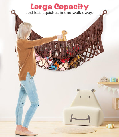 Stuffed Animal Hammock - Extra Large 56'' Long (Cream White)