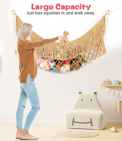Stuffed Animal Hammock - Extra Large 56'' Long (Cream White)