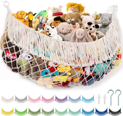 Stuffed Animal Hammock - Extra Large 56'' Long (Cream White)
