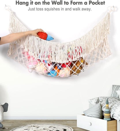 Stuffed Animal Hammock - Extra Large 56'' Long (Cream White)