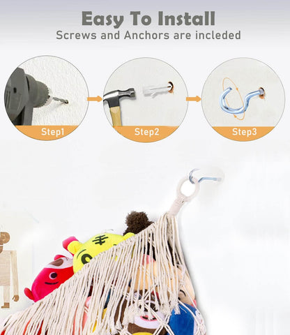 Stuffed Animal Hammock - Extra Large 56'' Long (Cream White)