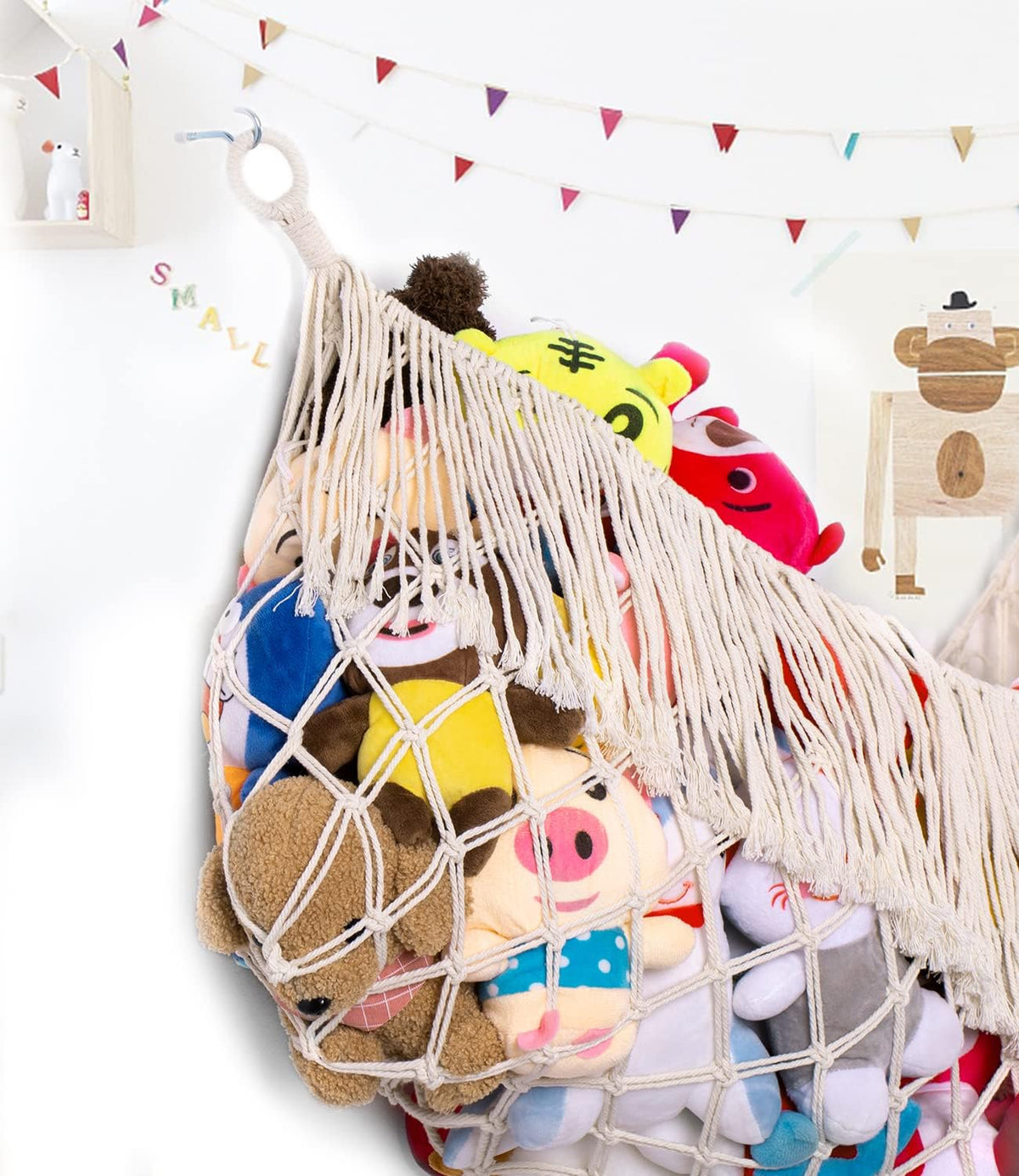 Stuffed Animal Hammock - Extra Large 56'' Long (Cream White)