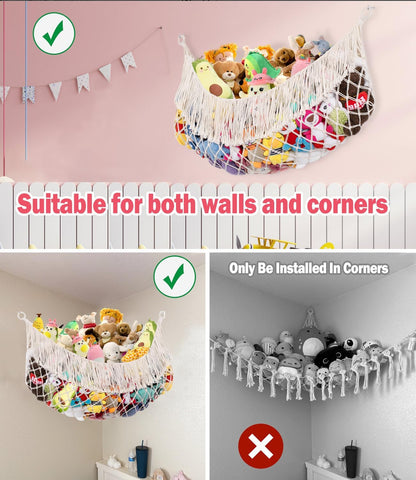 Stuffed Animal Hammock - Extra Large 56'' Long (Cream White)
