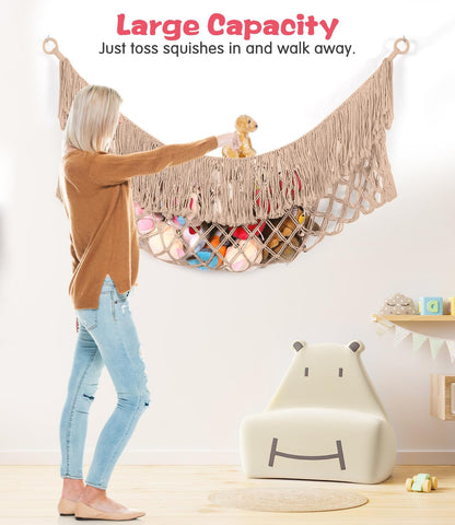 Stuffed Animal Hammock - Extra Large 56'' Long (Cream White)