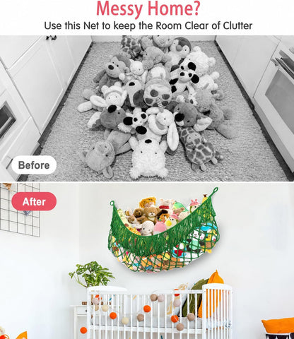 Stuffed Animal Hammock - Extra Large 56'' Long (Cream White)