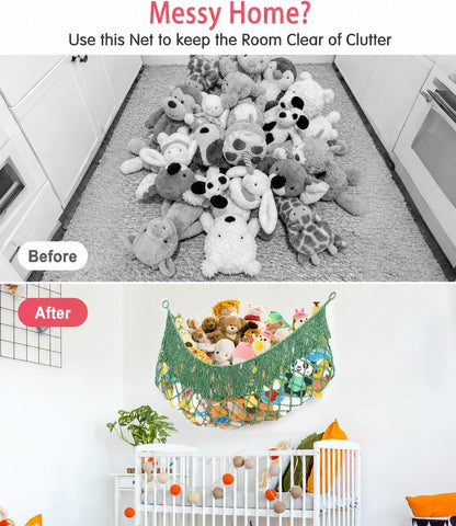 Stuffed Animal Hammock - Extra Large 56'' Long (Cream White)
