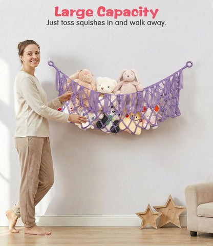Stuffed Animal Hammock - Extra Large 56'' Long (Cream White)